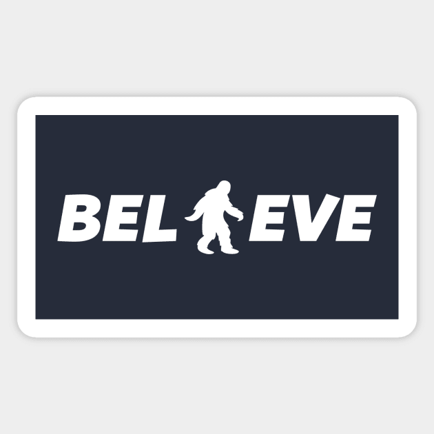 Believe in Bigfoot t-shirt Sticker by happinessinatee